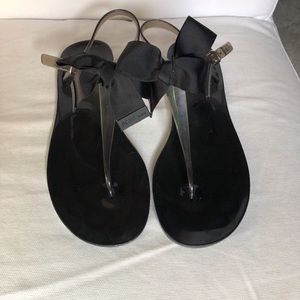 Black Bow Jelly Shoes